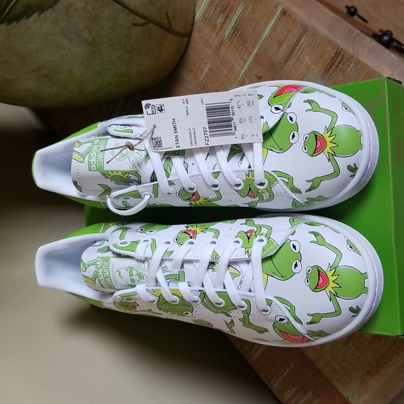 NWT Adidas Stan Smith Kermit The Frog - SZ 9 - Picture 3 of 13